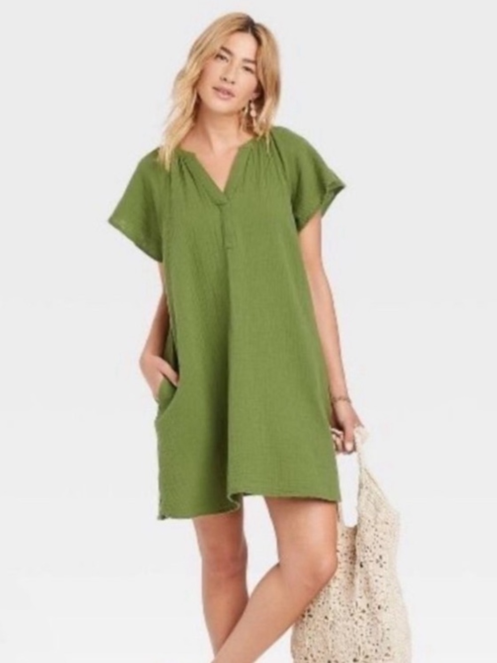 Universal Thread Green Cotton Dress EUC